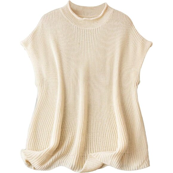 Women's Plus Size Knit Top Ribbed Mock Neck Short Sleeve Casual Sweater - Picture 1 of 5